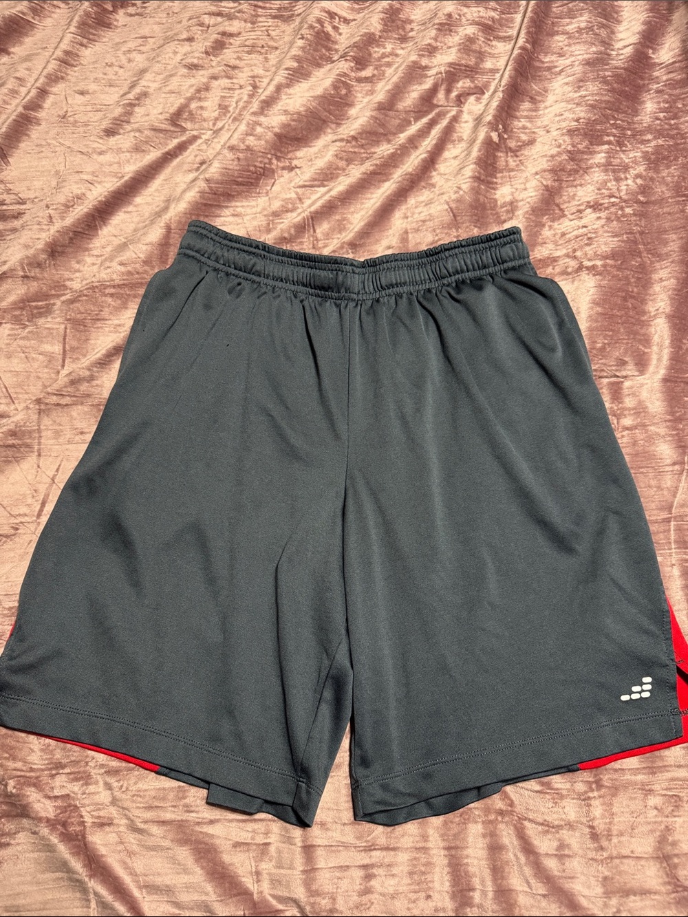 bcg Black Athletic Shorts with Red Trim